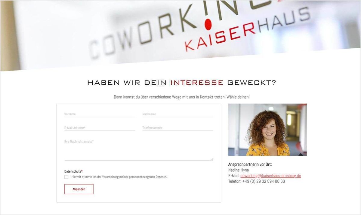 Ansicht - Kontaktformular