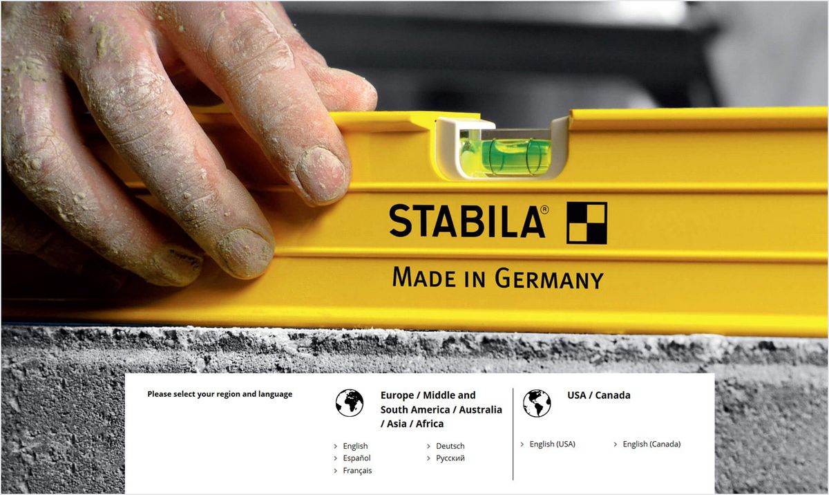 Ansicht - Landingpage // Sprachauswahl