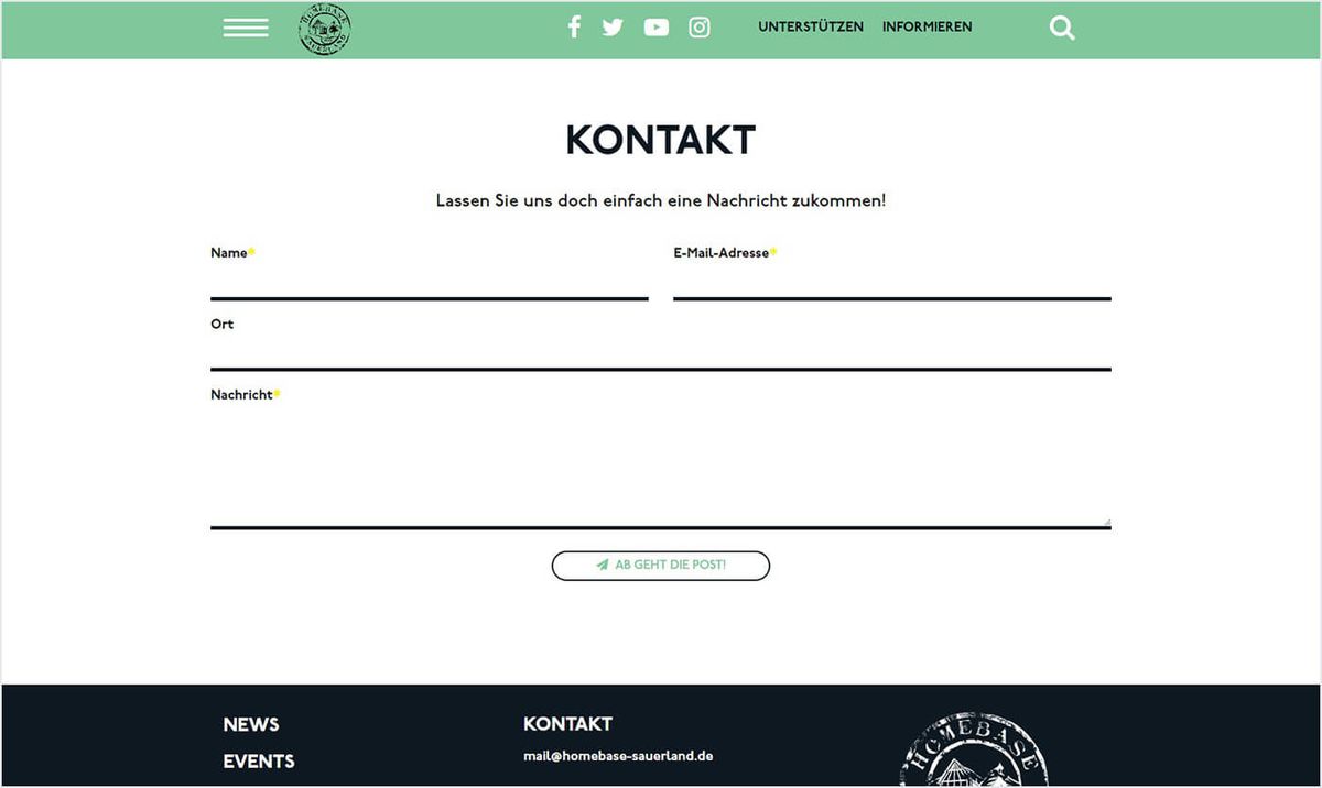 Ansicht - Kontaktformular